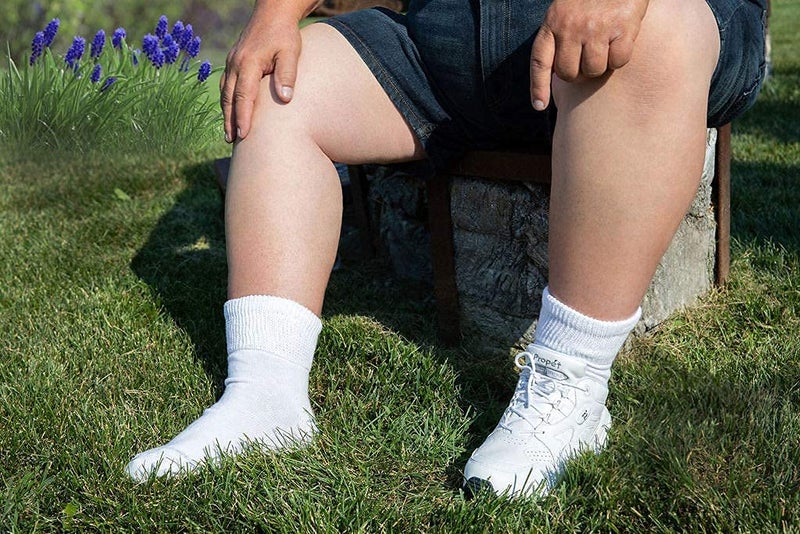 Extra Wide Comfort Fit Athletic Quarter Socks (Pack of 3) Fits Up to a 6E Width, Made in USA (Medium, White) - Image 3